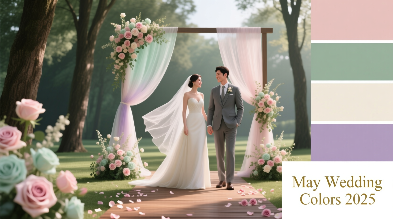 Best May Wedding Colors 2026: Peach, Mint & Lavender