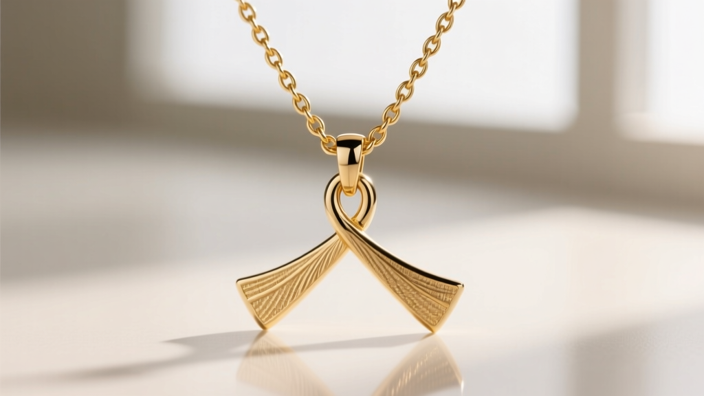 Macro photography of a delicate 18k gold rope chain threaded through the soldered bail of a textured wishbone necklace pendant.