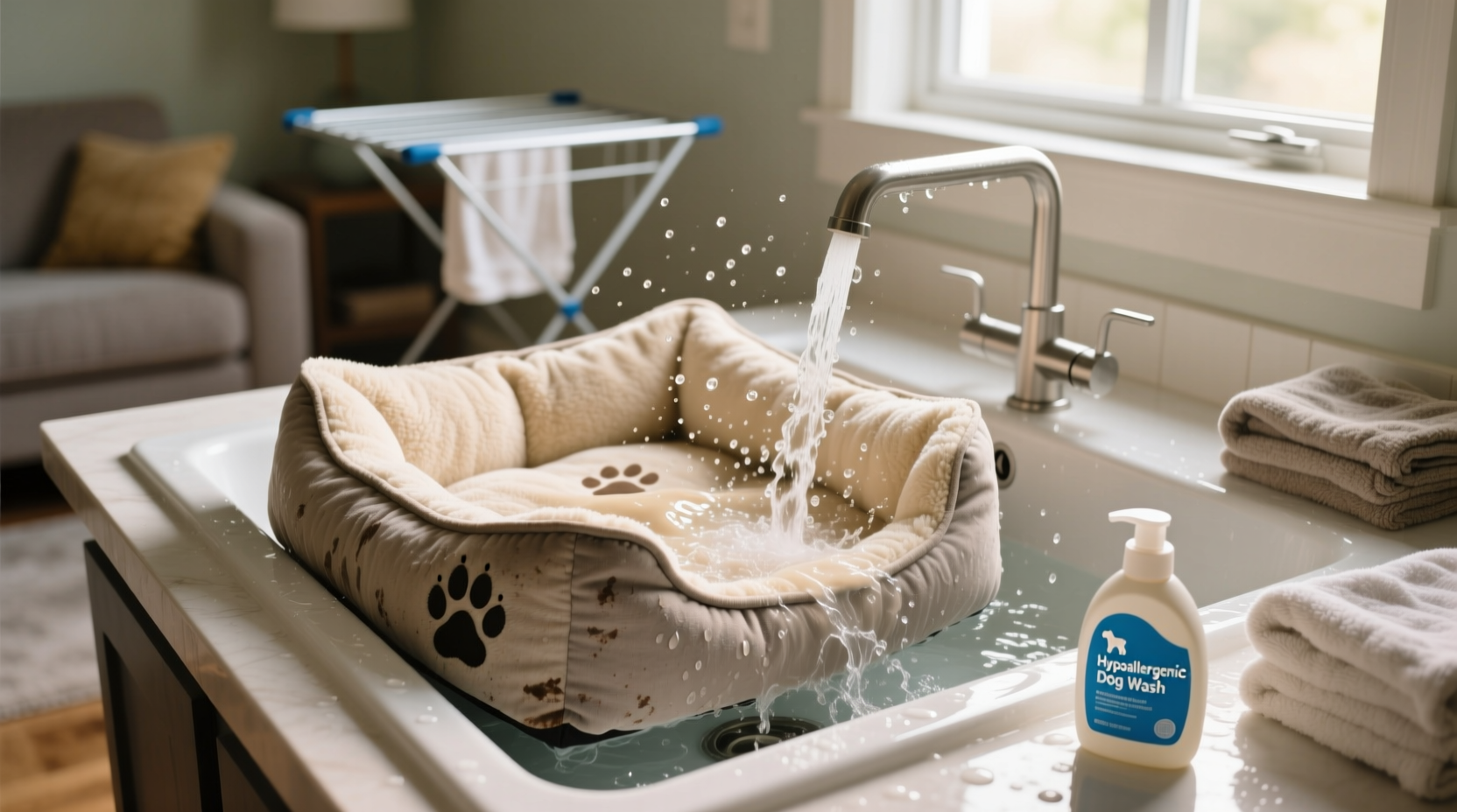 how to wash dog bed