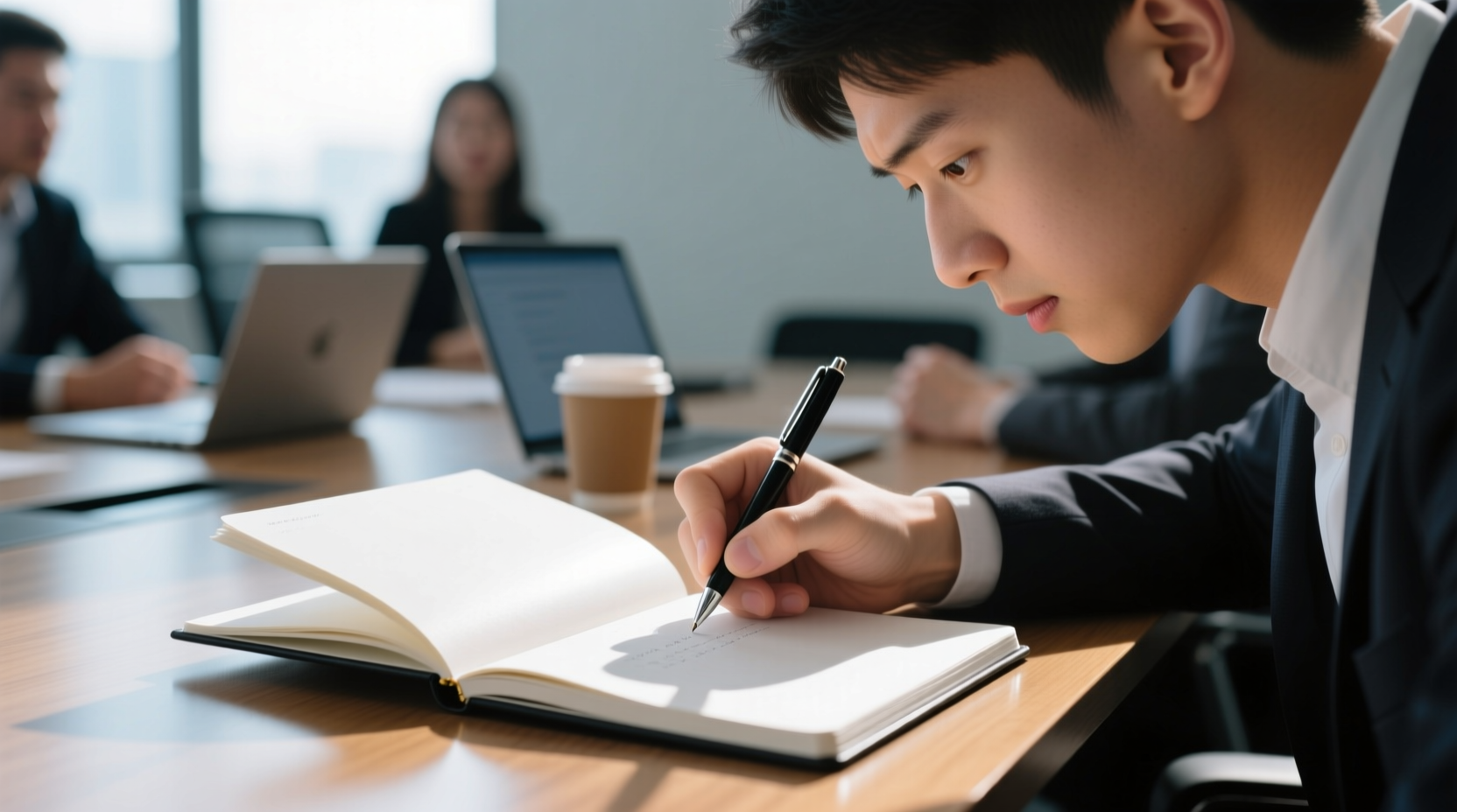 use a paper notebook to look more attentive in meetings