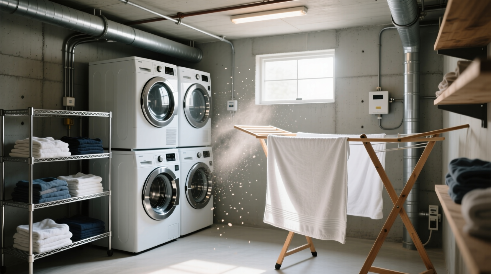 passive ventilation for musty basement laundry rooms