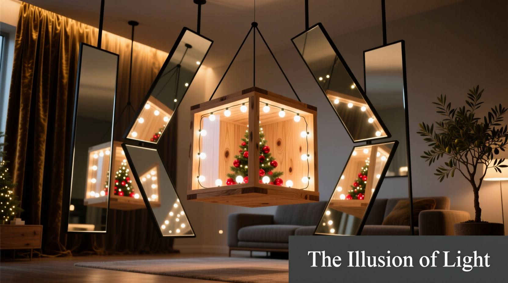 how to make a floating illusion with hidden christmas lights and mirrors