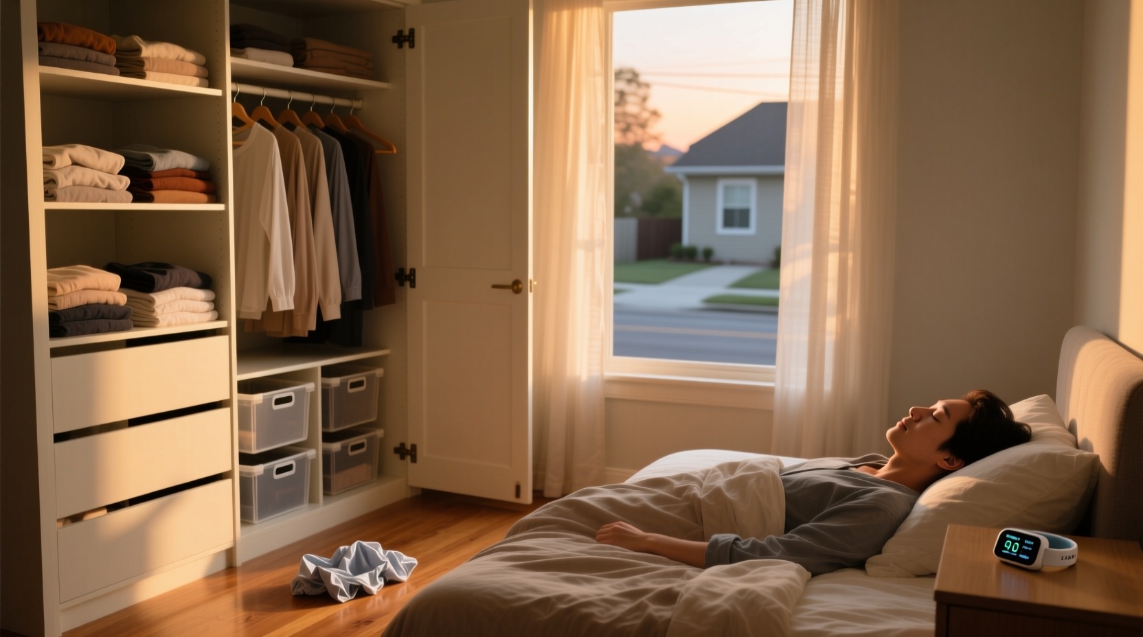 closet decluttering and sleep onset
