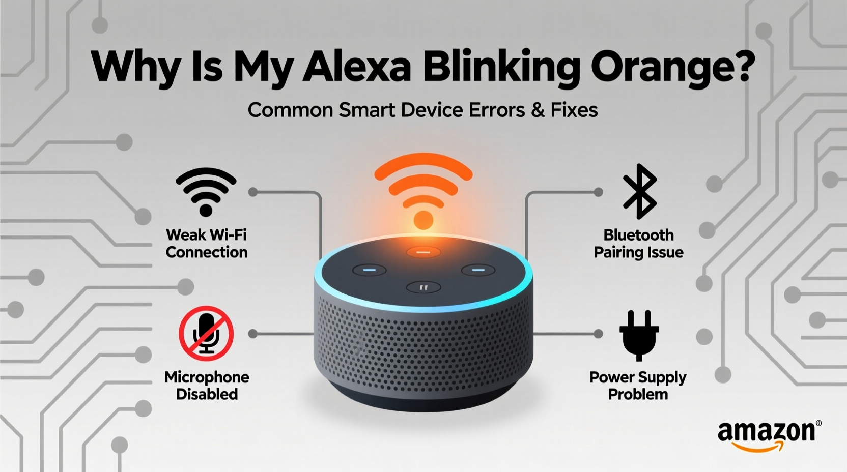 why is my alexa blinking orange troubleshooting common smart device errors