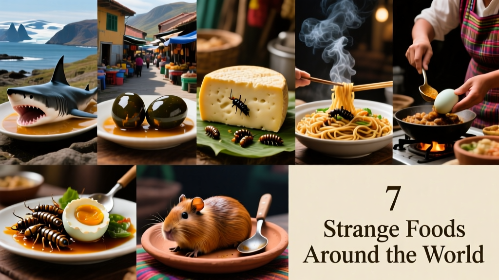 7 Strange Foods Around the World: From Fermented Shark to Live Octopus