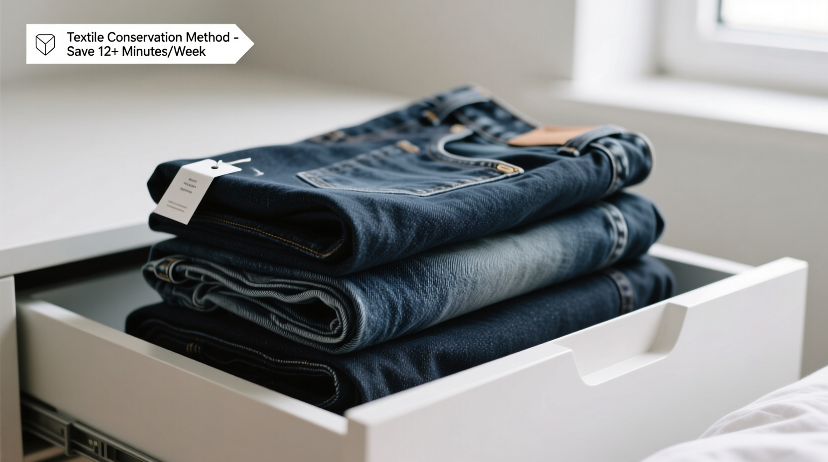 how to fold jeans for drawer stacking