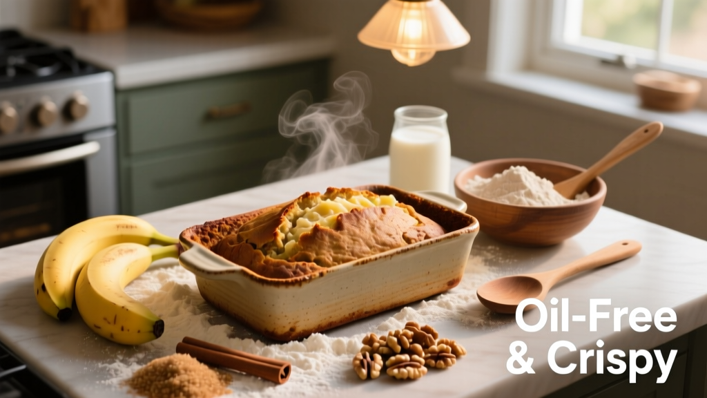 Healthy Air Fryer Banana Bread (Oil-Free & Crispy-Edged!)