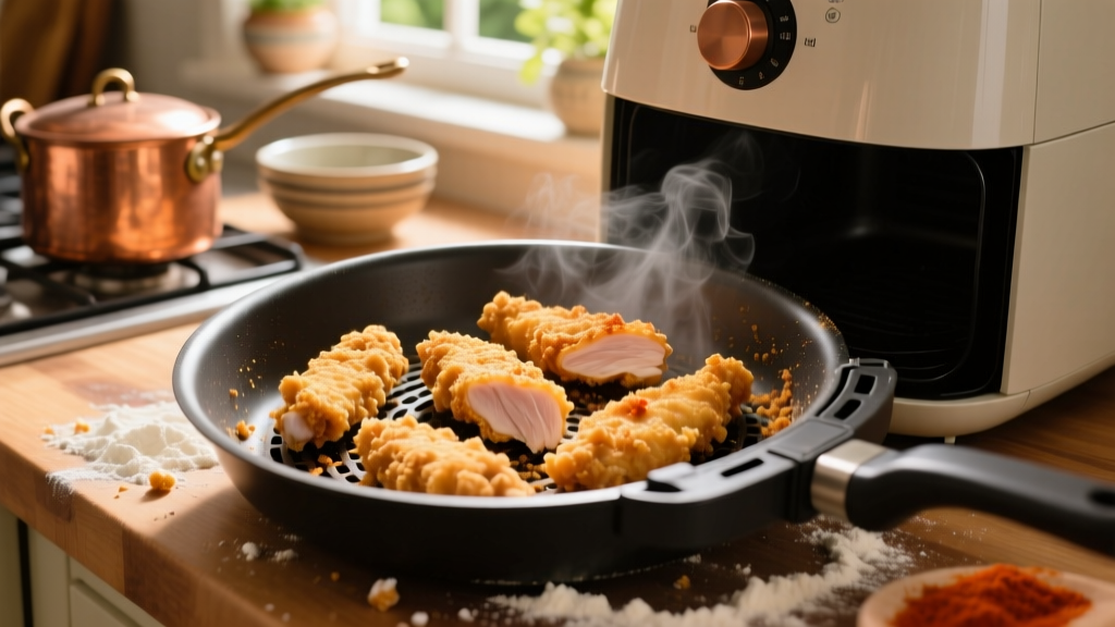 Flour-Coated Chicken Tenders in Air Fryer (Crispy!)