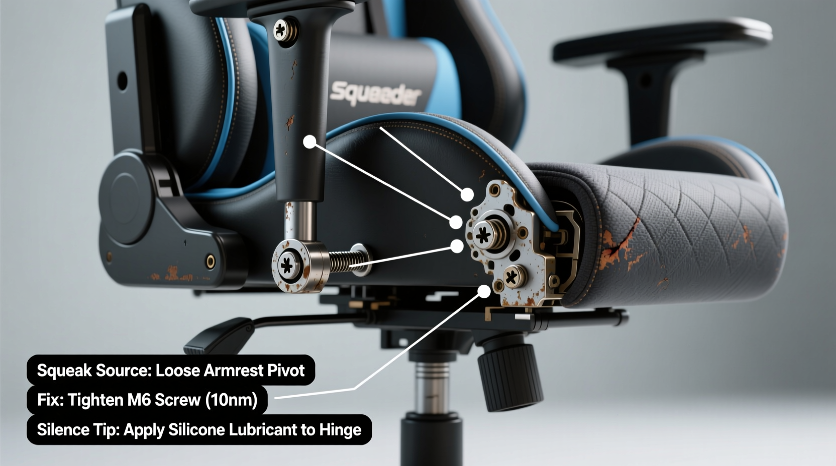 why is my gaming chair squeaking and how to silence it permanently