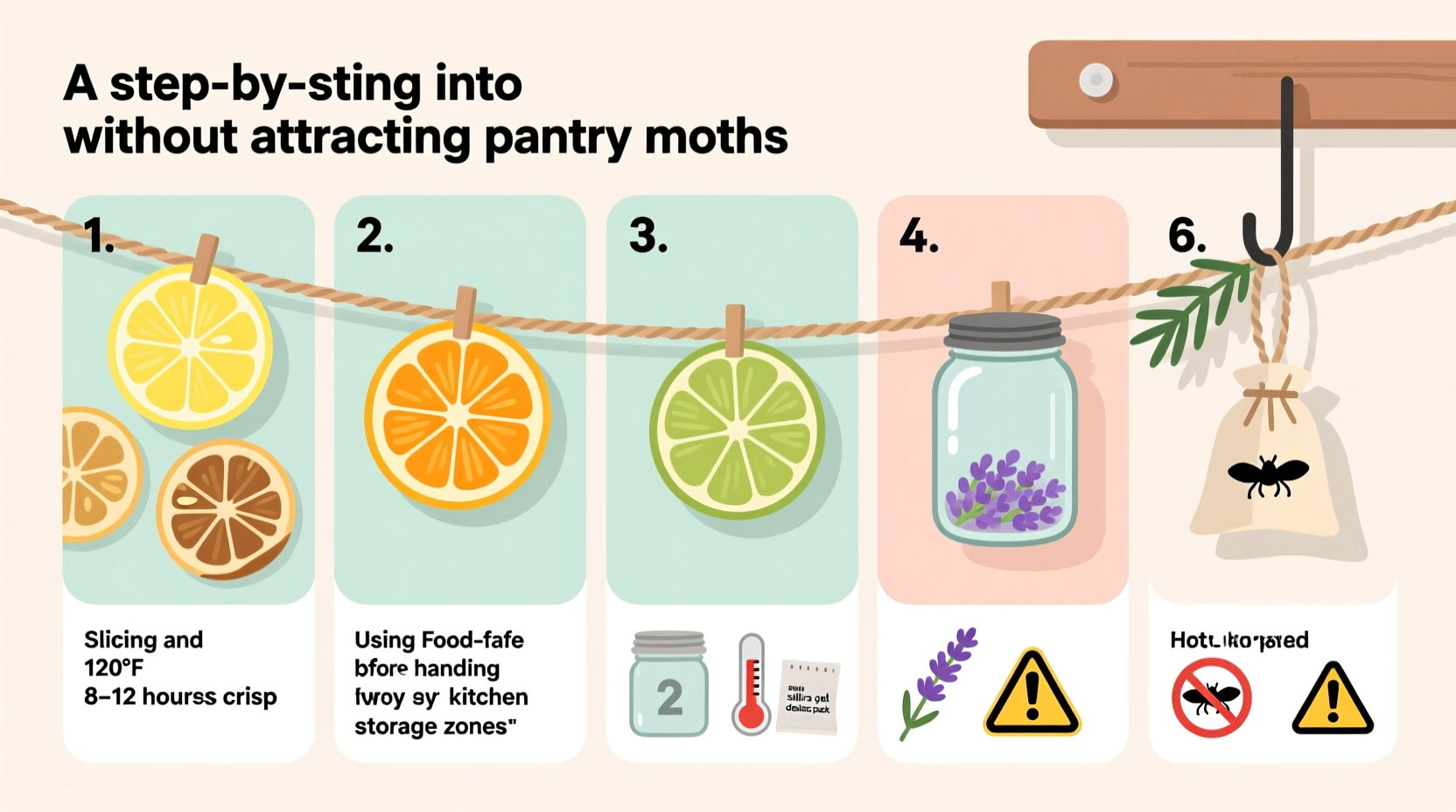 how to safely incorporate dried citrus slices into garlands without attracting pantry moths