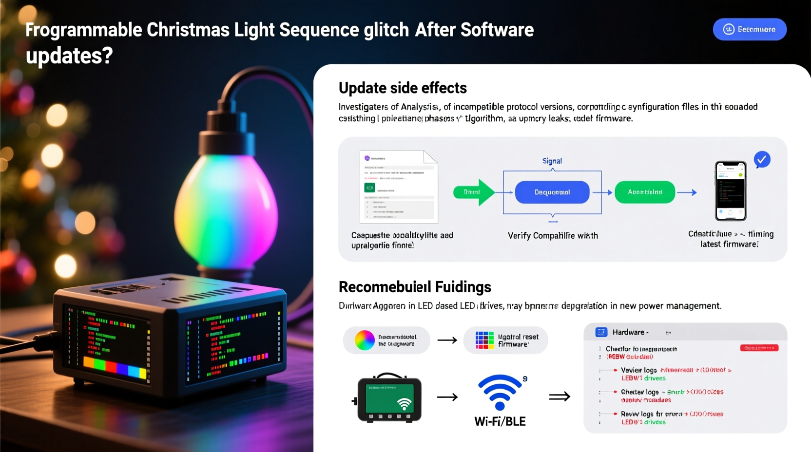 why does my programmable christmas light sequence glitch after updates