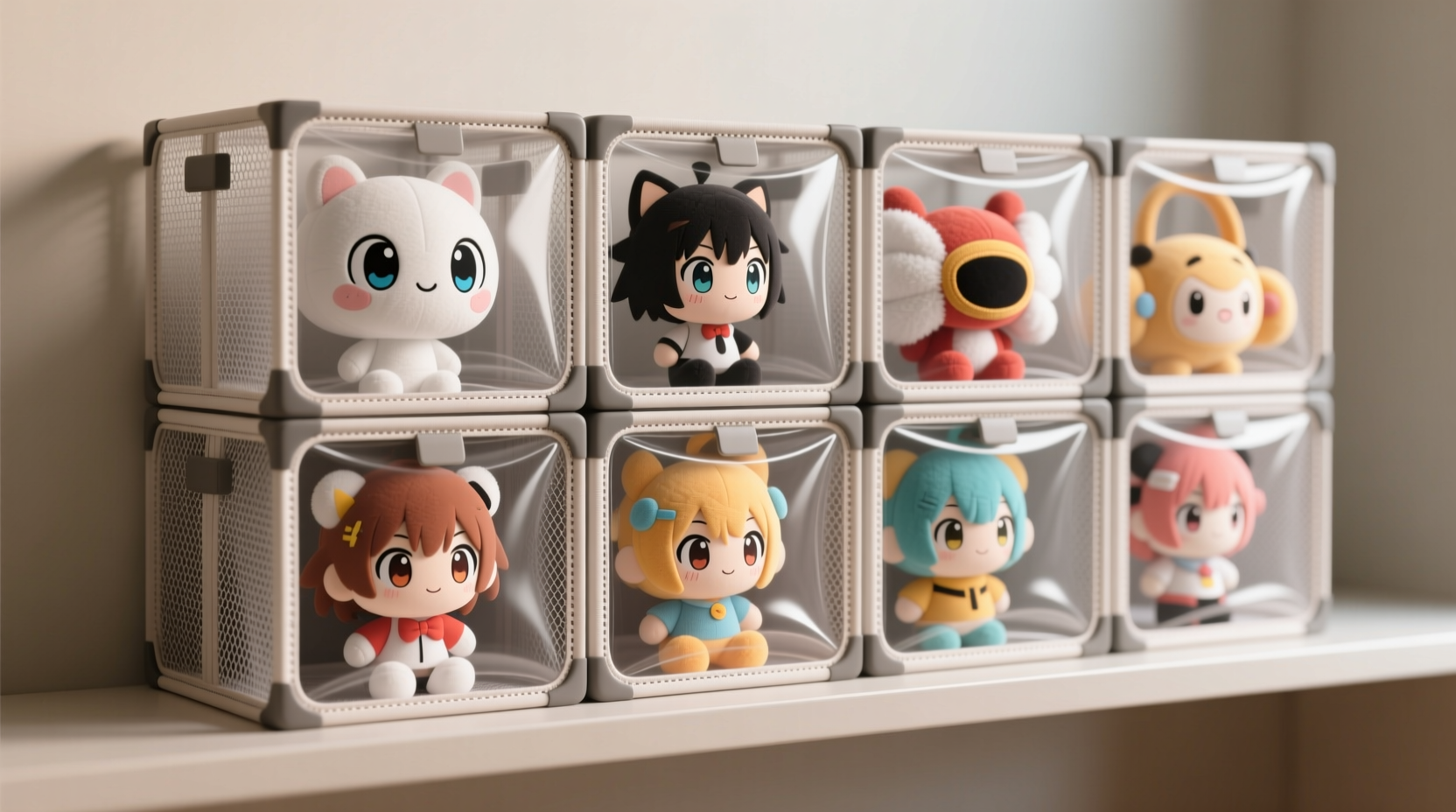 anime plush storage mesh cube organization tips