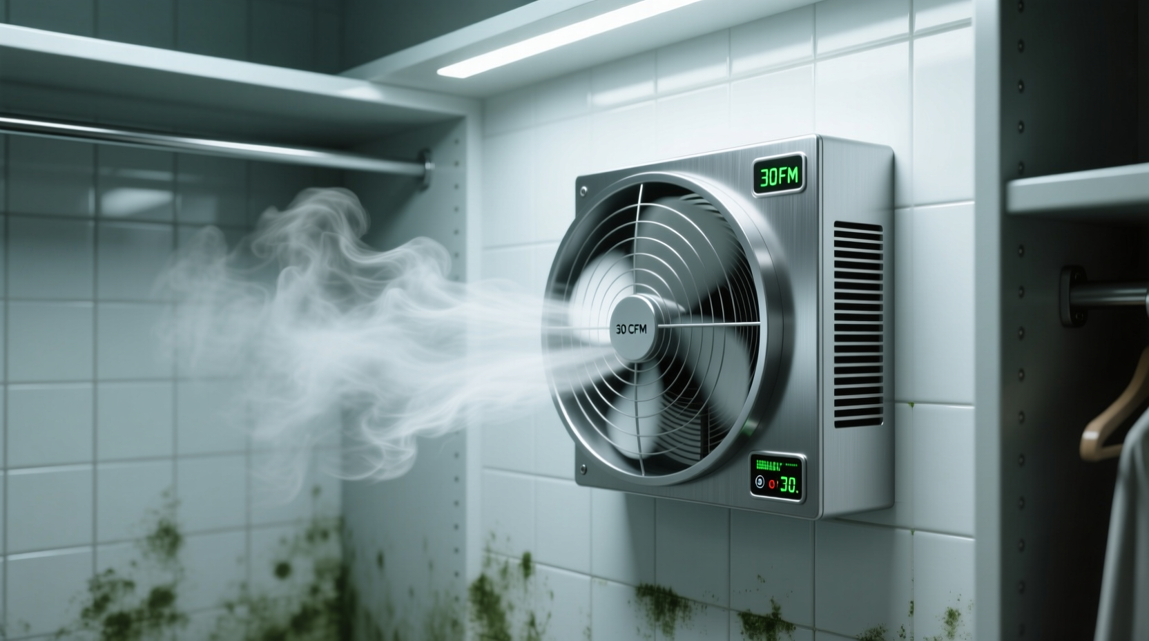 closet airflow fans vs passive vents for mildew control