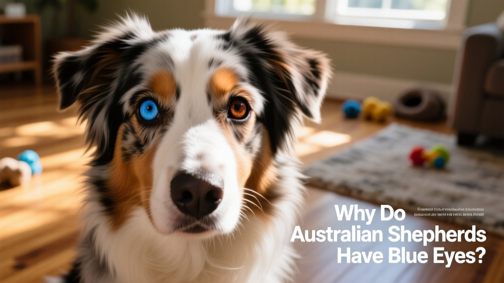 Close-up portrait of an Australian Shepherd with one blue eye and one brown eye, showcasing the breed's expressive gaze