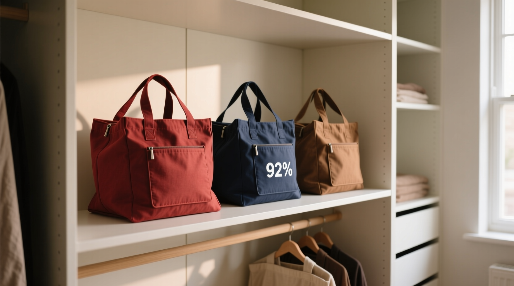 closet organization tips for reusable grocery totes