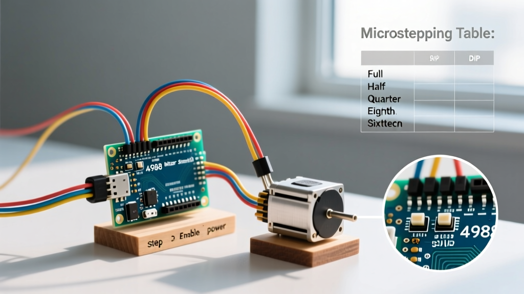 Arduino with Stepper Motor Driver: A4988 Wiring and Code Setup Guide