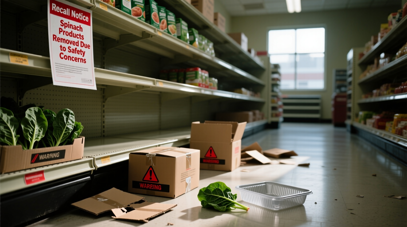 spinach products removed from stores due to safety concerns