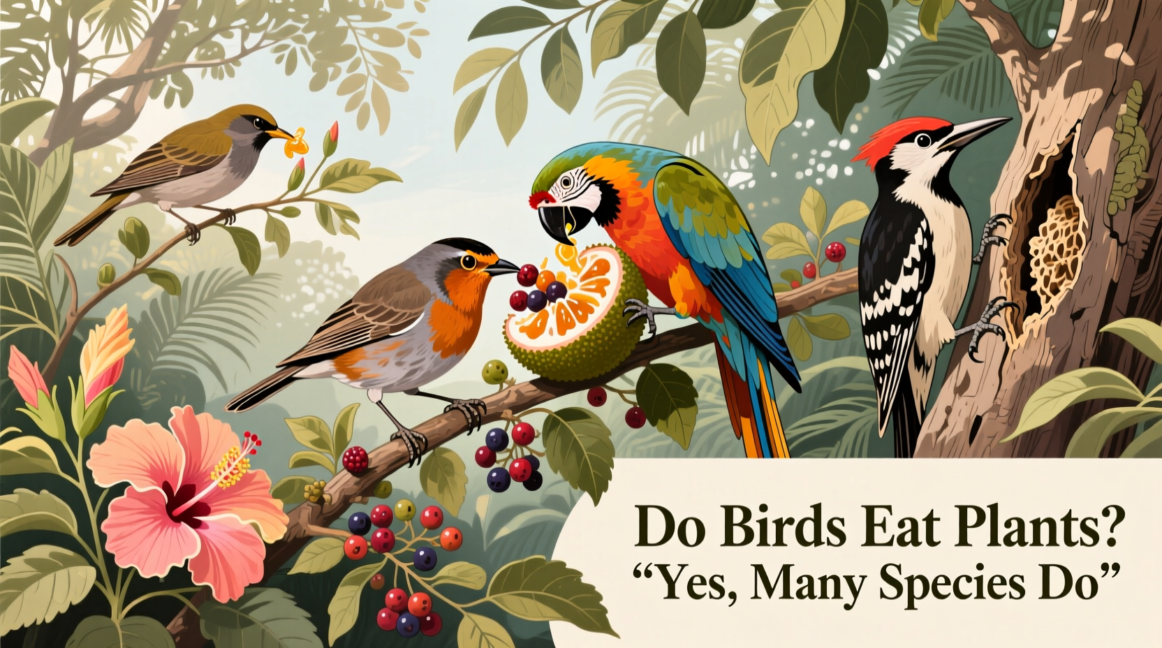 do birds eat plants