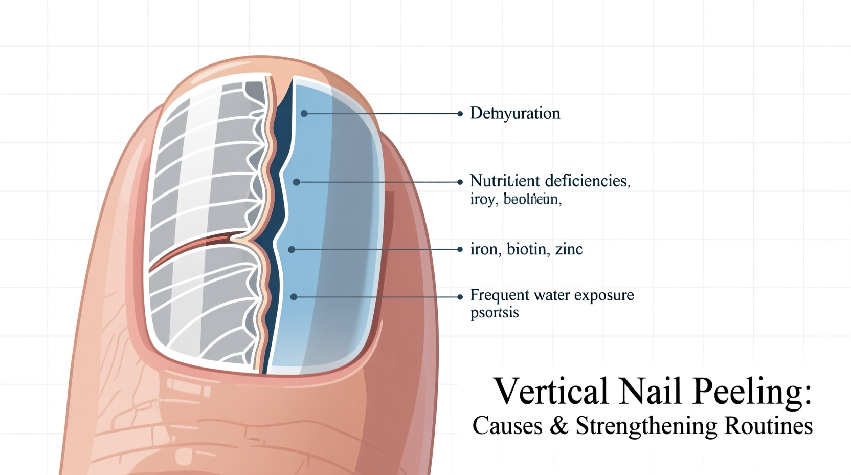 why are my nails peeling vertically causes and strengthening routines