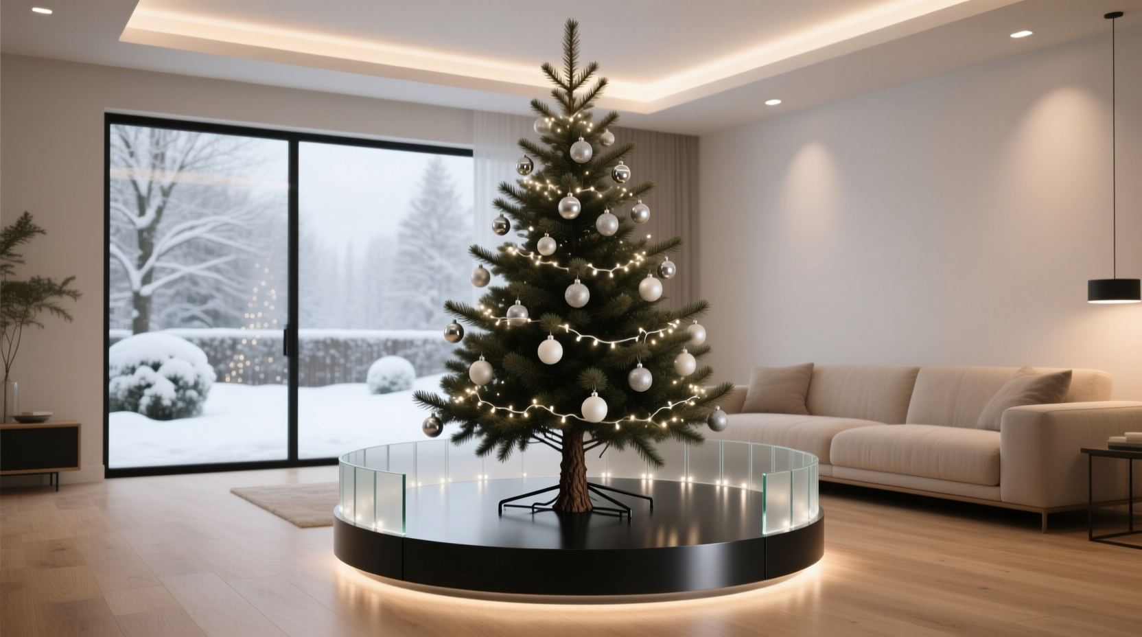 how to hide the base of a christmas tree for a polished appearance