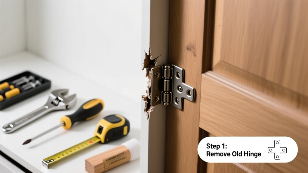 How to Replace a Broken Closet Door Hinge Part