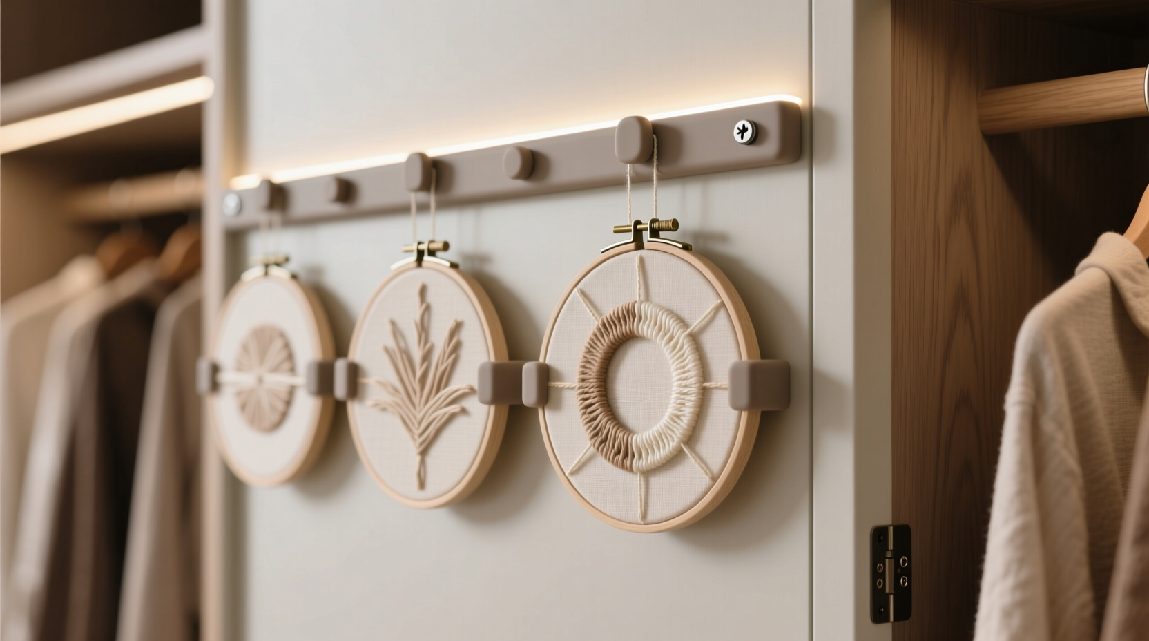 closet organization tips for embroidery hoop art