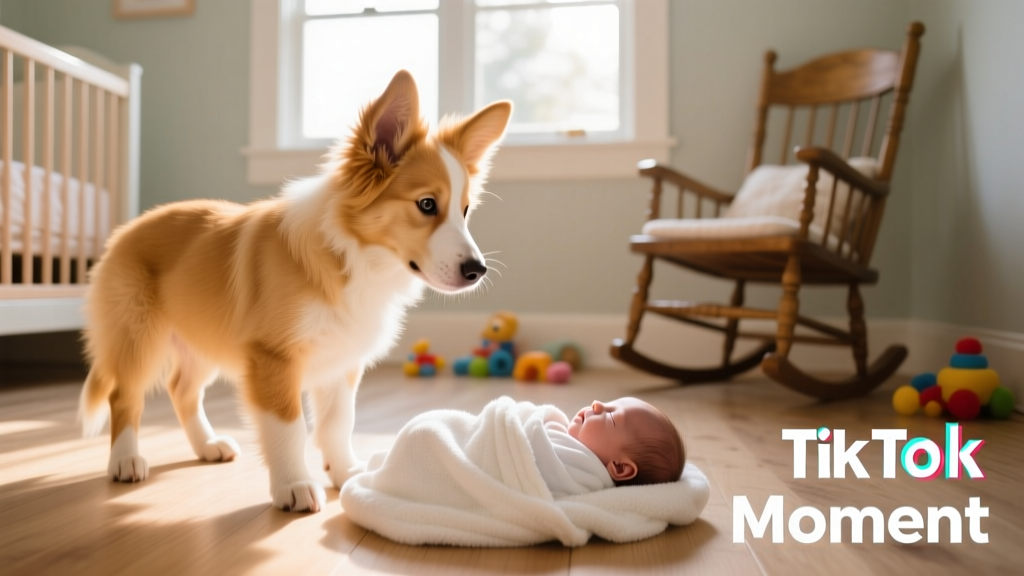 Watch as Border Collie Meets Her Mama's New Baby in an Insanely Adorable TikTok