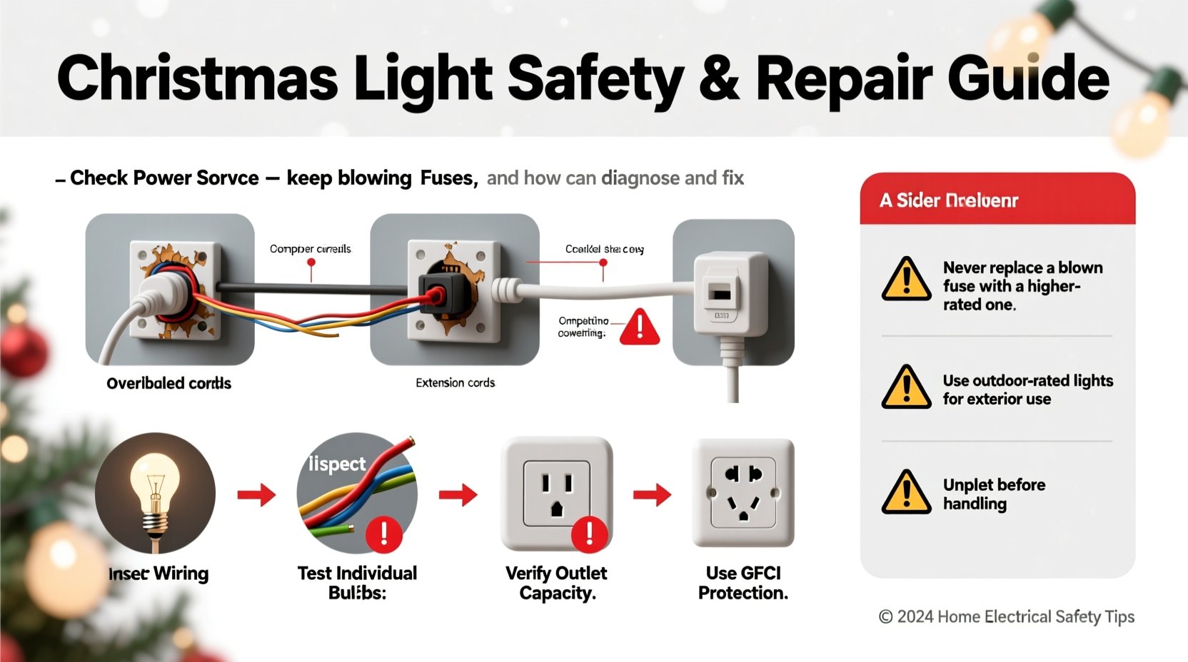 why do my christmas lights keep blowing fuses and how to fix it
