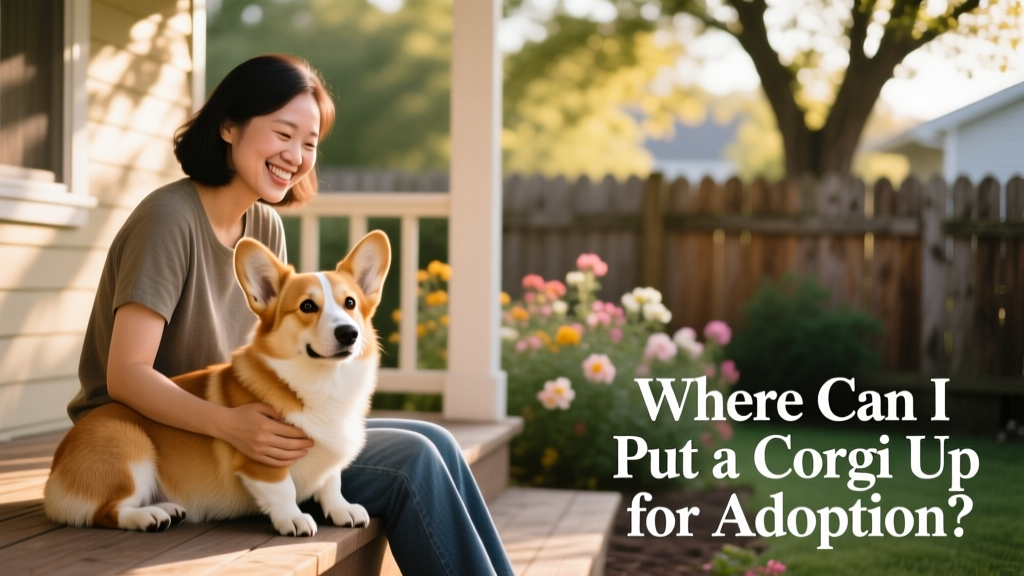 A friendly Corgi sitting beside a person smiling gently, conveying trust and connection