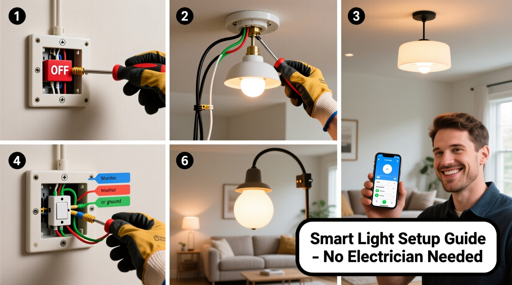 step by step guide to installing smart lights without hiring an electrician