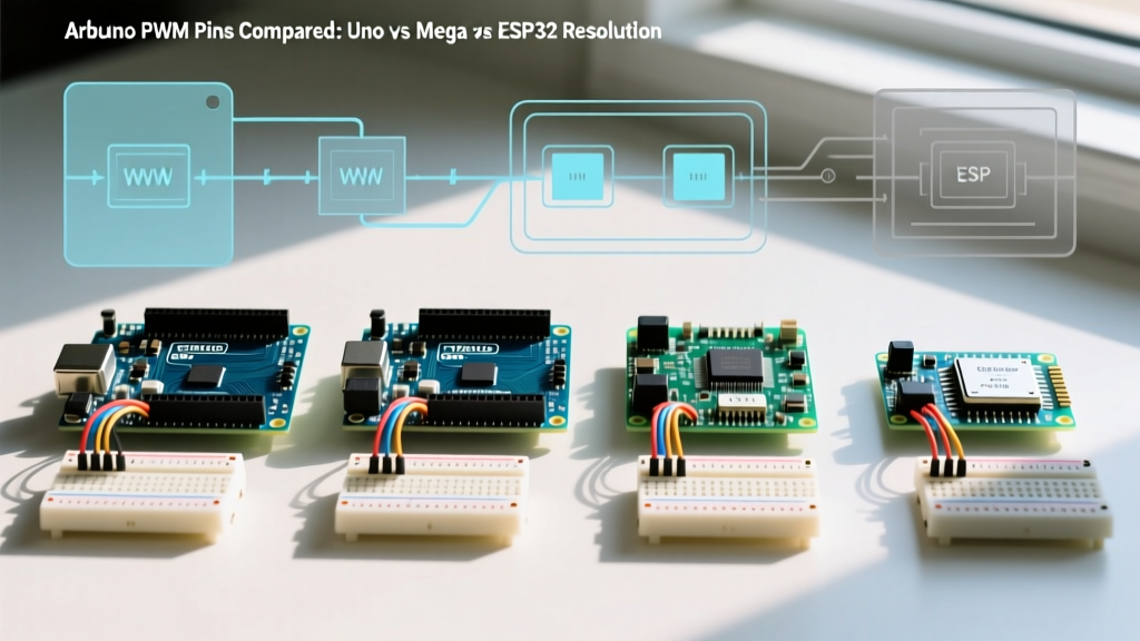 Arduino PWM Pins Compared: Uno vs Mega vs ESP32 Resolution