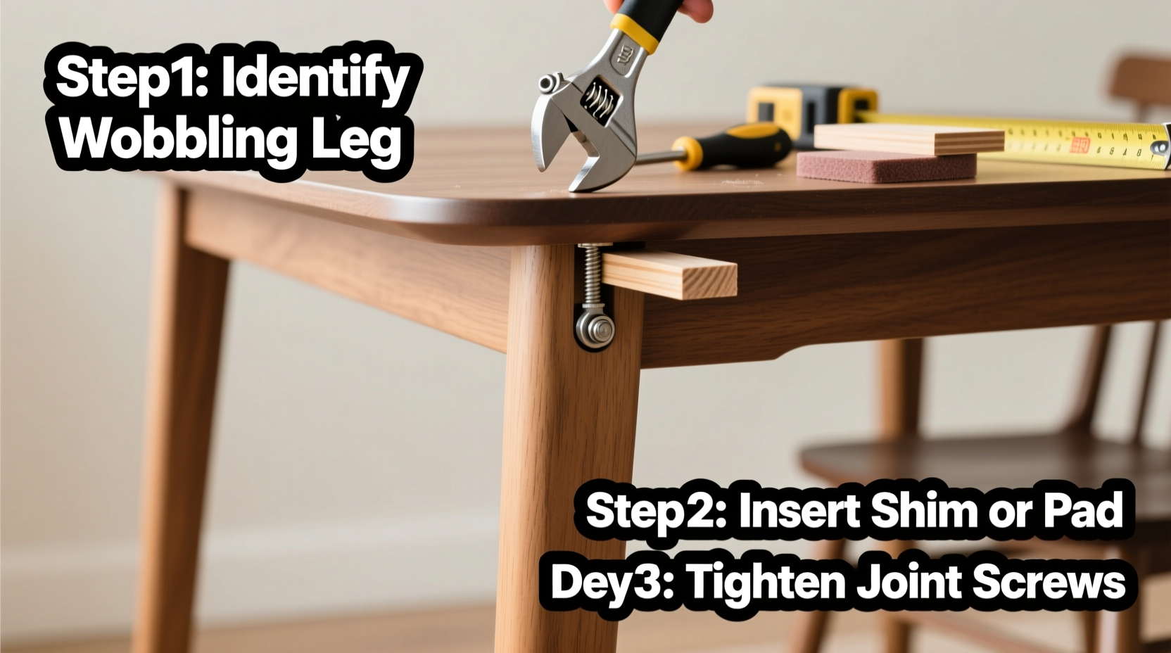 how to fix a wobbly dining table without calling a handyman