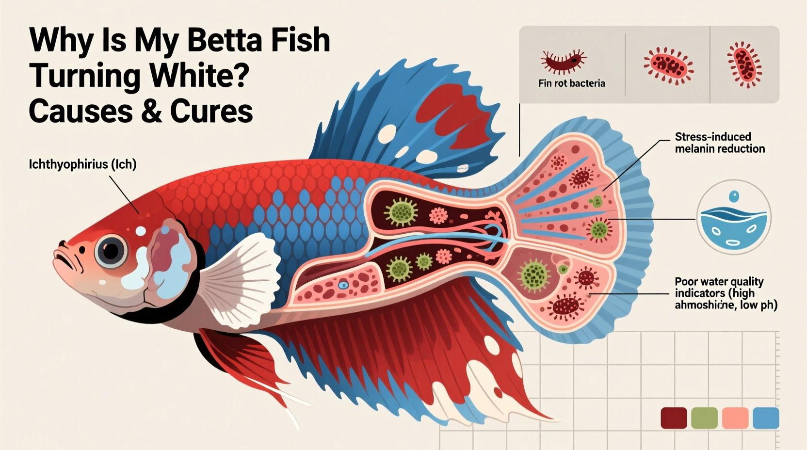 why is my betta fish turning white possible causes and cures