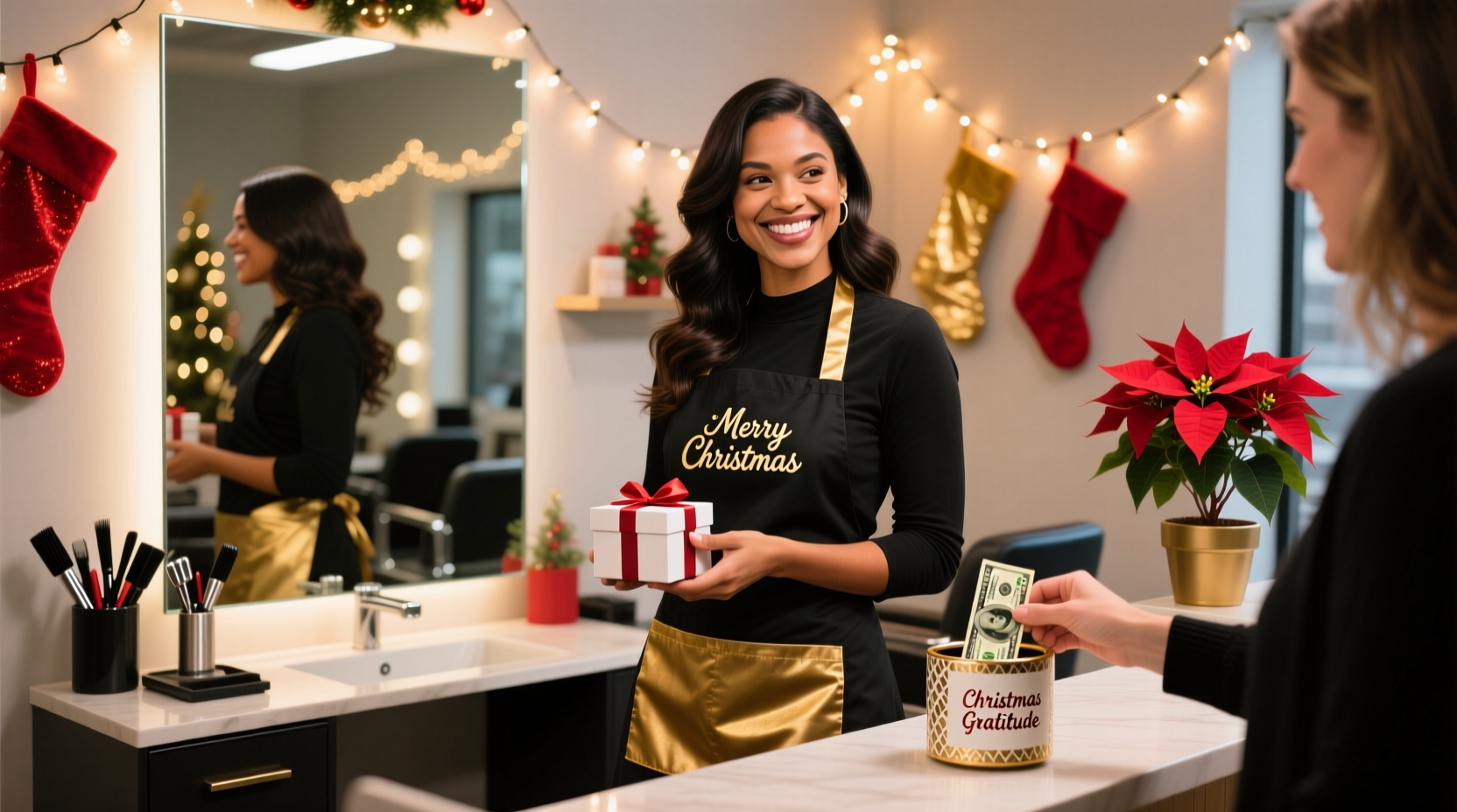 how much to tip a hairdresser for christmas