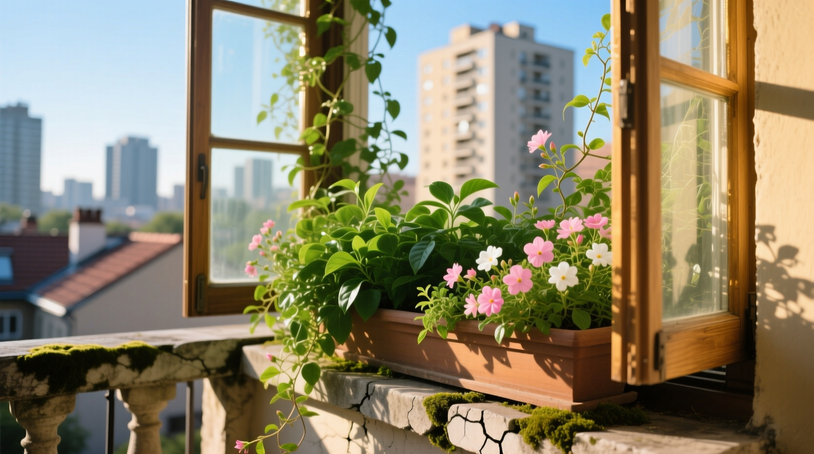 window box with plants