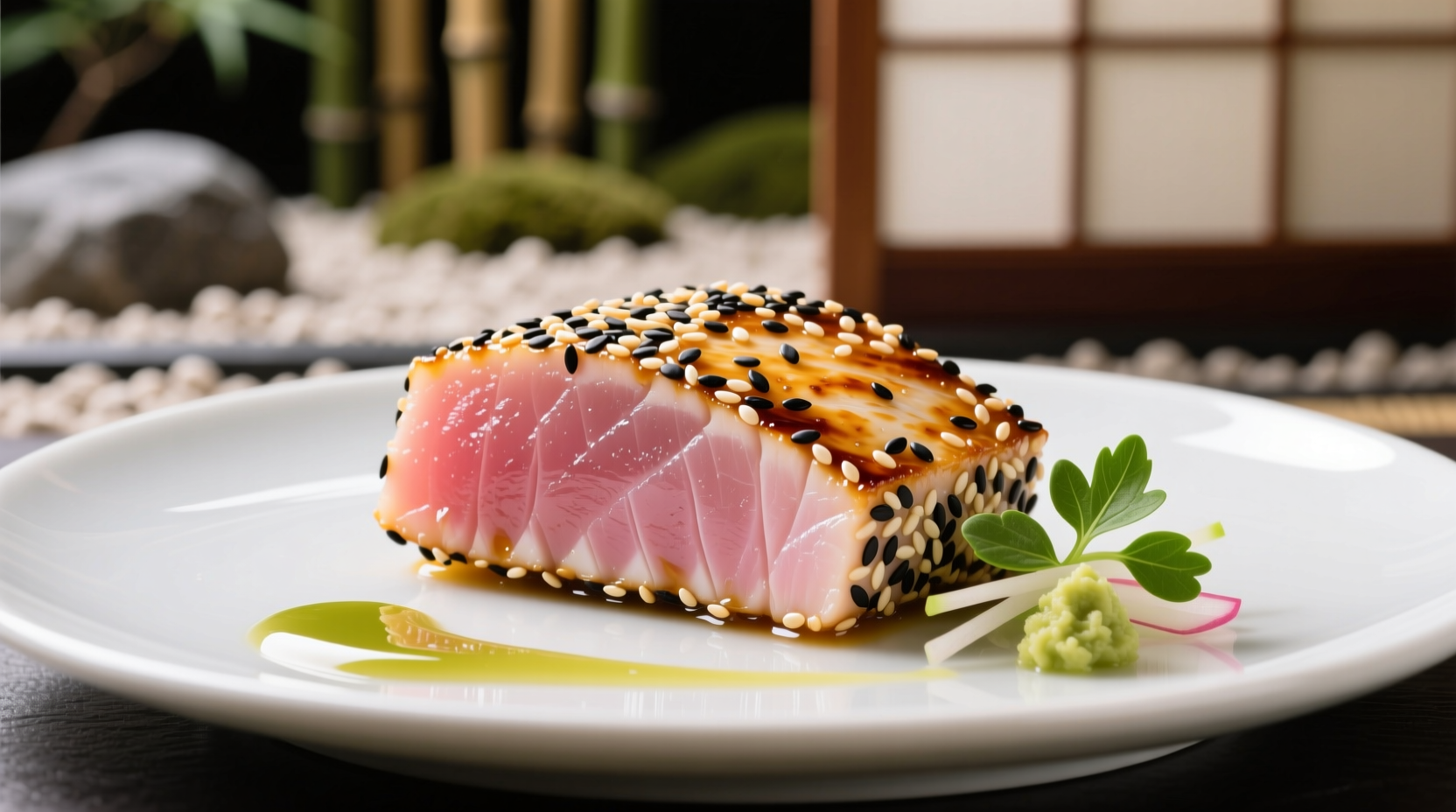 Perfectly seared ahi tuna with sesame crust