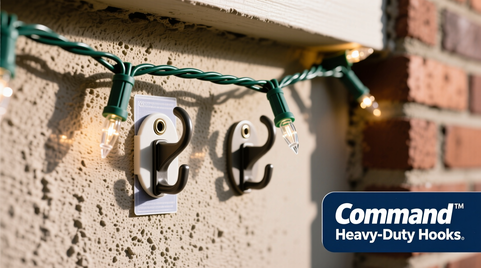can you use command hooks for hanging christmas lights on stucco or brick