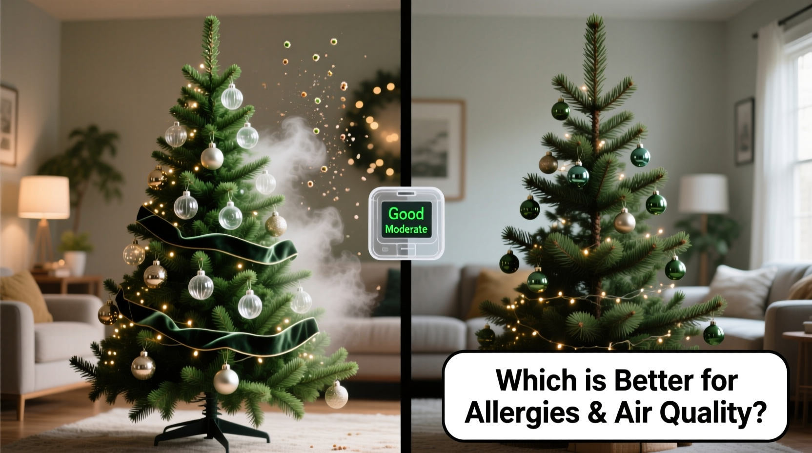 artificial christmas tree vs real tree which is better for allergies and air quality