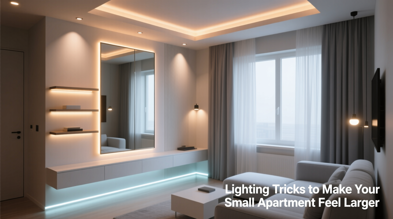 how to make your small apartment feel larger with lighting tricks