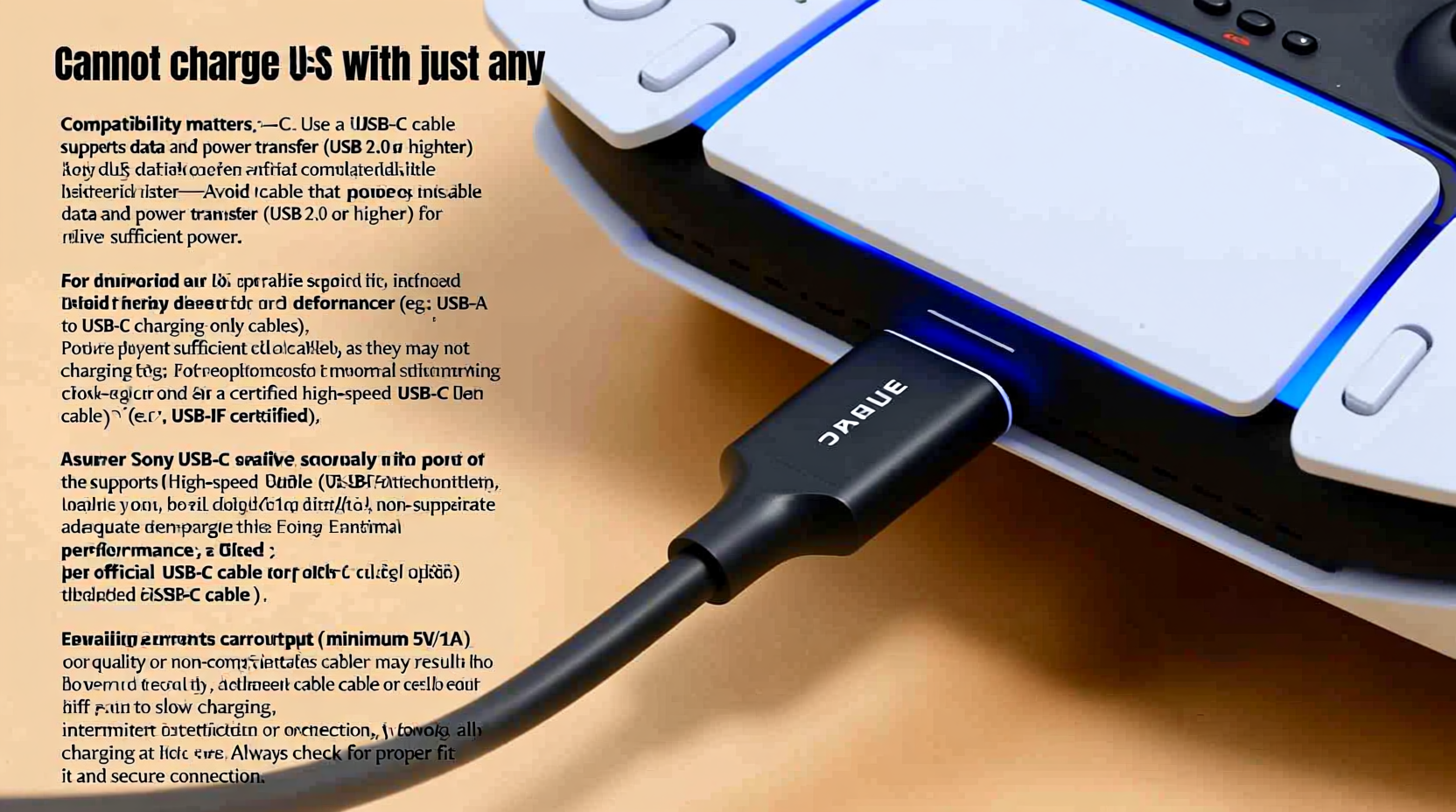 can you charge a ps5 controller with any usb c cable or does it matter