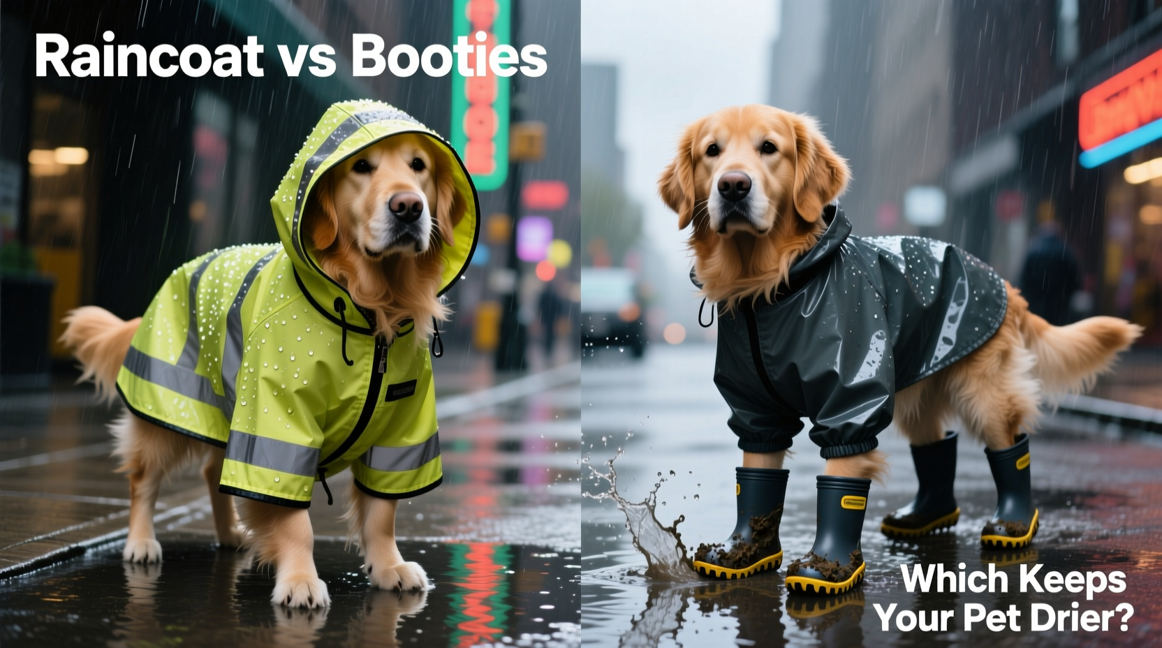 dog raincoats vs booties which keeps your pet drier on wet walks