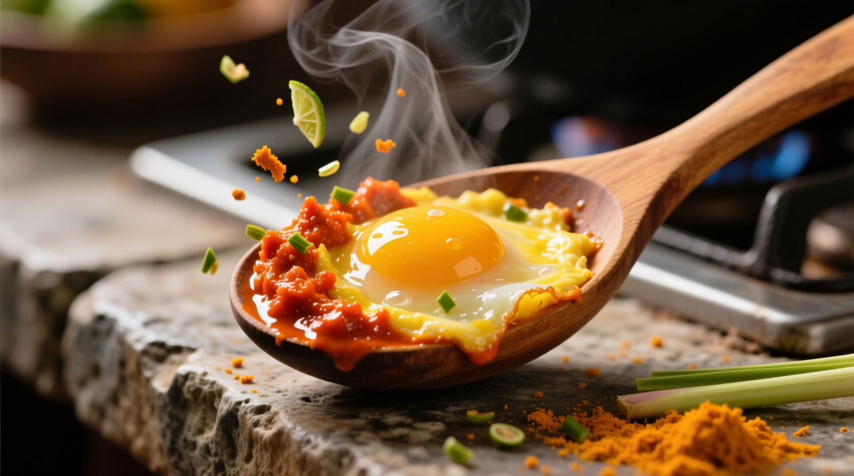 scramble your eggs in a spoonful of thai curry paste