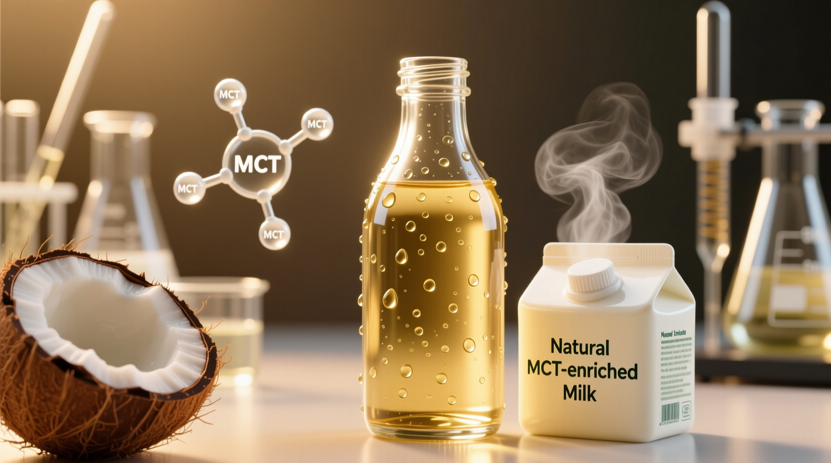 Coconut oil and dairy products containing natural MCTs