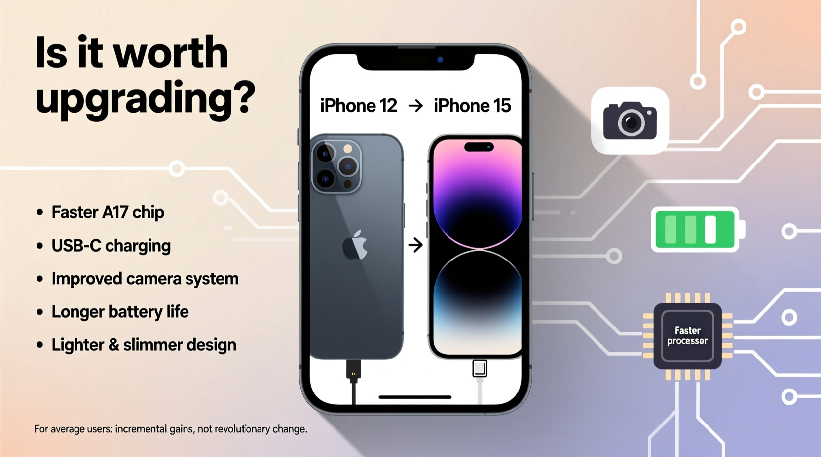 is upgrading from iphone 12 to iphone 15 worth it for average users