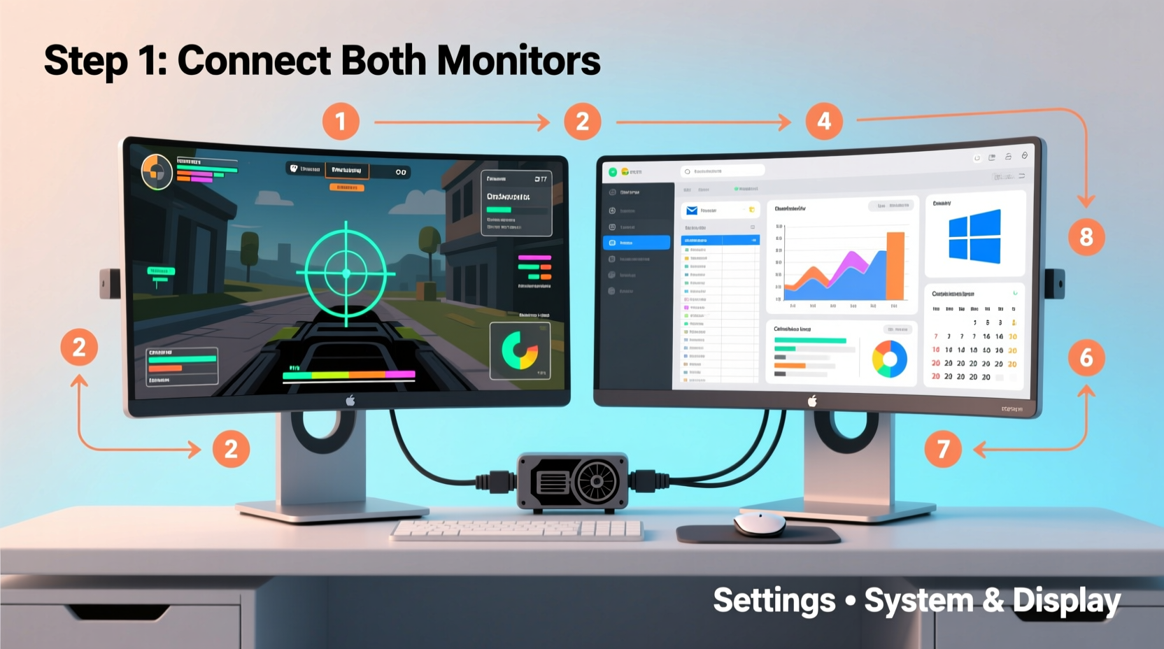 step by step guide to setting up dual monitors for gaming and productivity