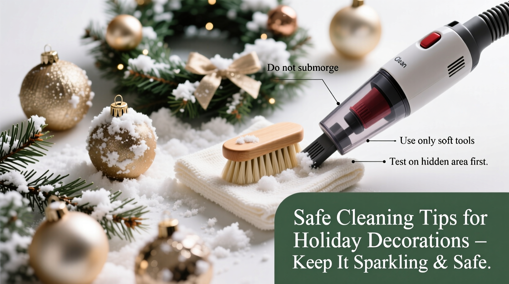 how to clean fake snow residue from christmas decorations safely