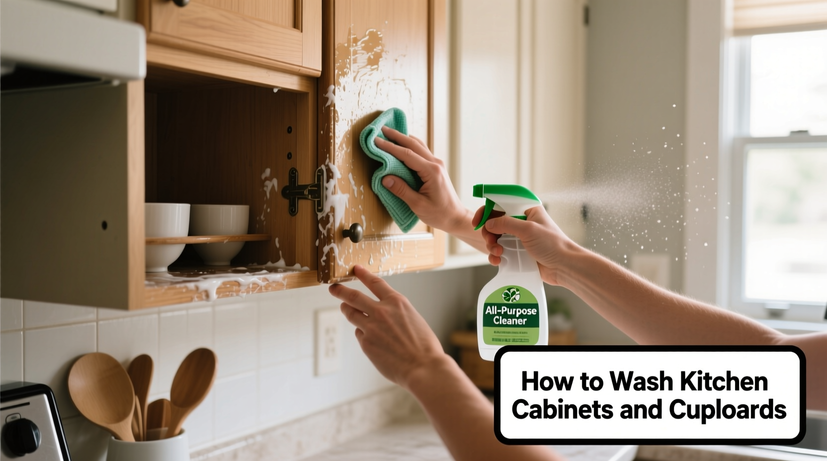 how to wash kitchen cabinets and cupboards