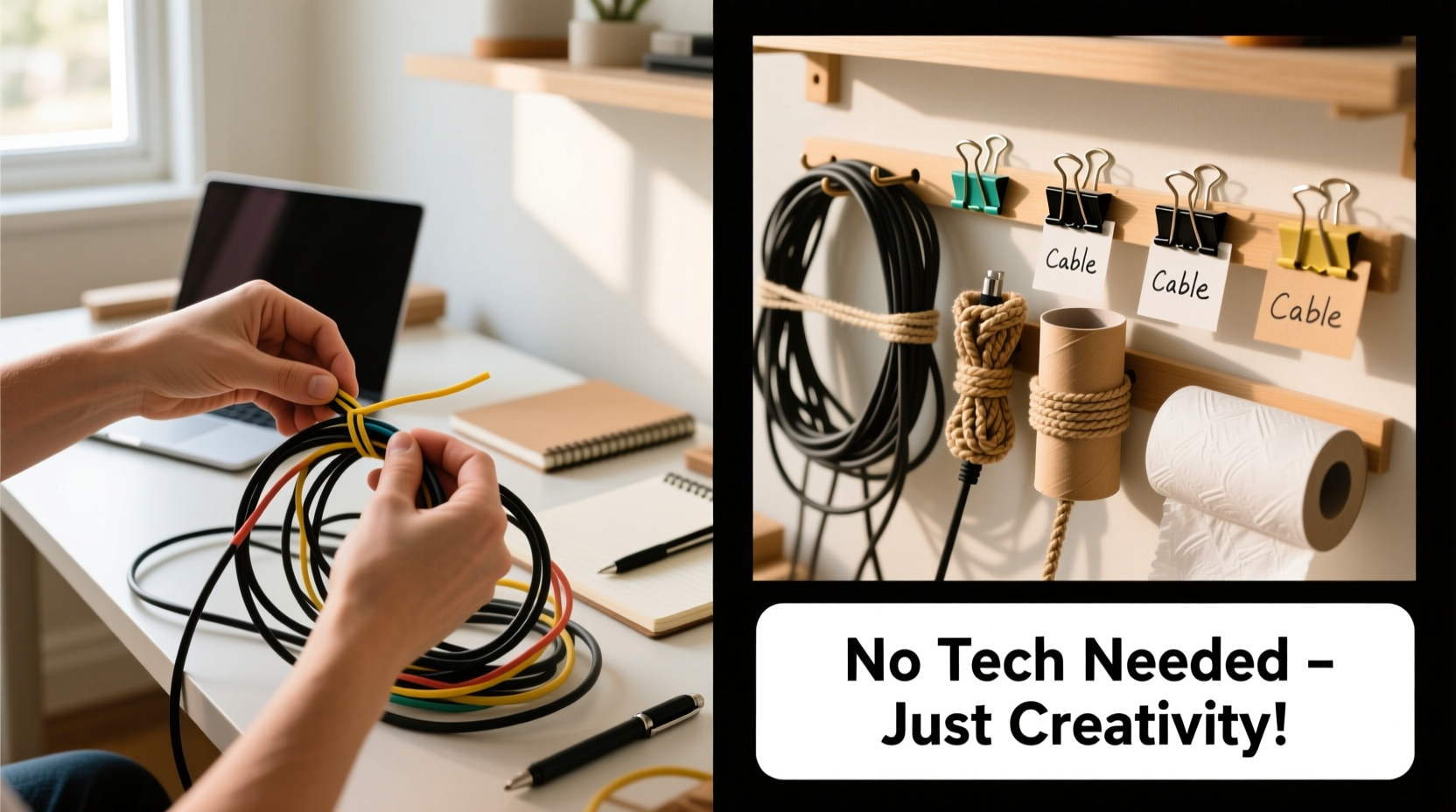 how to organize cables without buying expensive tech organizers diy solutions