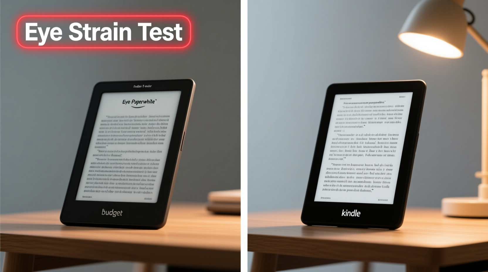 budget e ink reader vs kindle paperwhite eye strain test