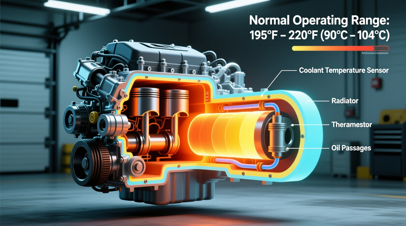 how hot does a car engine get